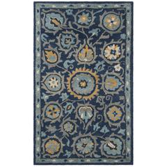 HERITAGE, NAVY / GOLD, 3' X 5', Area Rug