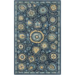HERITAGE, NAVY / GOLD, 5' X 8', Area Rug