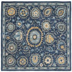 HERITAGE, NAVY / GOLD, 6' X 6' Square, Area Rug