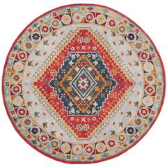 HERITAGE, GREY / RED, 6' X 6' Round, Area Rug
