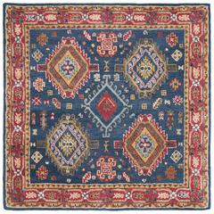 HERITAGE, NAVY / RED, 6' X 6' Square, Area Rug, HG426N-6SQ