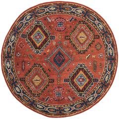 HERITAGE, RUST / NAVY, 6' X 6' Round, Area Rug