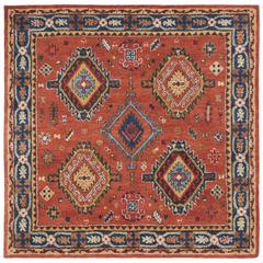 HERITAGE, RUST / NAVY, 6' X 6' Square, Area Rug