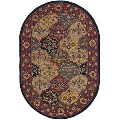 HERITAGE, MULTI / NAVY, 4'-6" X 6'-6" Oval, Area Rug