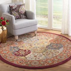 HERITAGE, MULTI / RED, 6'-0" X 6'-0" Round, Area Rug