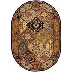 HERITAGE, MULTI / RED, 4'-6" X 6'-6" Oval, Area Rug