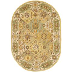 HERITAGE, MULTI / IVORY, 4'-6" X 6'-6" Oval, Area Rug