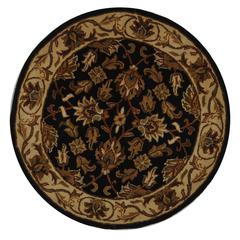 HERITAGE, DARK GREEN / GOLD, 3'-6" X 3'-6" Round, Area Rug
