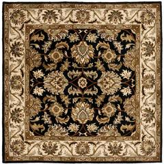 HERITAGE, BLACK / BEIGE, 6' X 6' Square, Area Rug, HG628B-6SQ