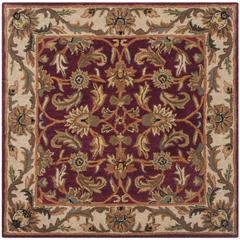 HERITAGE, RED / IVORY, 4' X 4' Square, Area Rug
