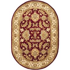 HERITAGE, RED / IVORY, 4'-6" X 6'-6" Oval, Area Rug