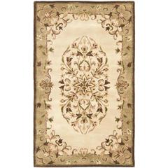 HERITAGE, BEIGE / GREEN, 3'-0" X 5'-0", Area Rug