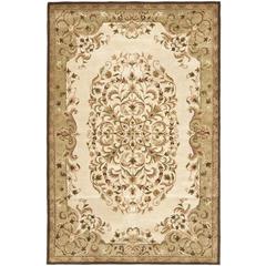 HERITAGE, BEIGE / GREEN, 6'-0" X 9'-0", Area Rug