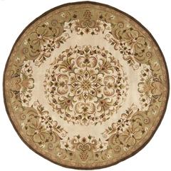 HERITAGE, BEIGE / GREEN, 8' X 8' Round, Area Rug