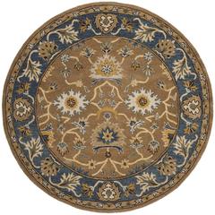 HERITAGE, CAMEL / BLUE, 6' X 6' Round, Area Rug, HG652A-6R