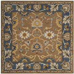 HERITAGE, CAMEL / BLUE, 6' X 6' Square, Area Rug, HG652A-6SQ