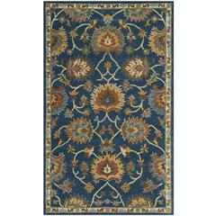 HERITAGE, NAVY, 5' X 8', Area Rug