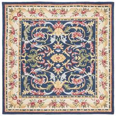 HERITAGE, NAVY / IVORY, 6' X 6' Square, Area Rug