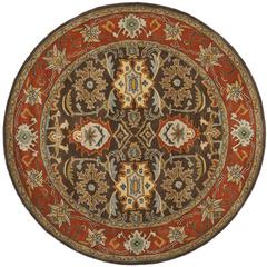 HERITAGE, CHOCOLATE / TANGERINE, 6' X 6' Round, Area Rug