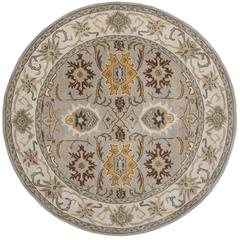 HERITAGE, LIGHT GREY / GREY, 6' X 6' Round, Area Rug