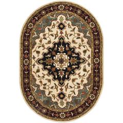 HERITAGE, IVORY / RED, 4'-6" X 6'-6" Oval, Area Rug