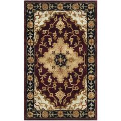 HERITAGE, RED / BLACK, 3'-0" X 5'-0", Area Rug, HG760B-3