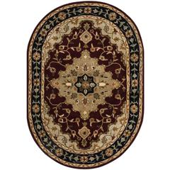 HERITAGE, RED / BLACK, 4'-6" X 6'-6" Oval, Area Rug, HG760B-5OV