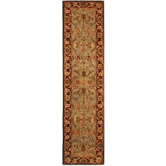 HERITAGE, LIGHT BLUE / RED, 2'-3" X 10', Area Rug