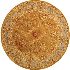 HERITAGE, BROWN / BLUE, 6' X 6' Round, Area Rug, HG812A-6R
