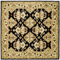 HERITAGE, BLACK / IVORY, 6' X 6' Square, Area Rug, HG817A-6SQ