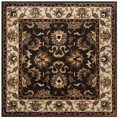 HERITAGE, BLACK / IVORY, 6' X 6' Square, Area Rug, HG819A-6SQ