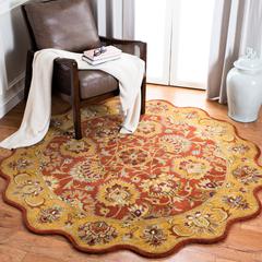HERITAGE, RED / NATURAL, 6' X 6' Round, Area Rug, HG820A-6RS