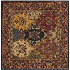 HERITAGE, MULTI / BURGUNDY, 4' X 4' Square, Area Rug