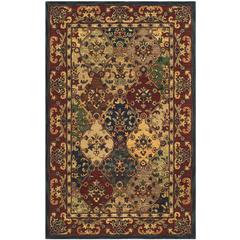 HERITAGE, BEIGE / BURGUNDY, 5' X 8', Area Rug
