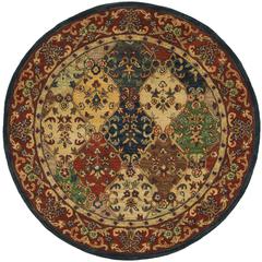 HERITAGE, BEIGE / BURGUNDY, 6' X 6' Round, Area Rug