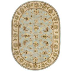 HERITAGE, LIGHT BLUE / BEIGE, 4'-6" X 6'-6" Oval, Area Rug