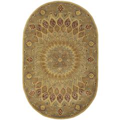HERITAGE, LIGHT BROWN / GREY, 4'-6" X 6'-6" Oval, Area Rug