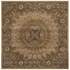 HERITAGE, LIGHT BROWN / GREY, 7' X 7' Square, Area Rug