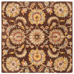HERITAGE, BROWN / GOLD, 6' X 6' Square, Area Rug