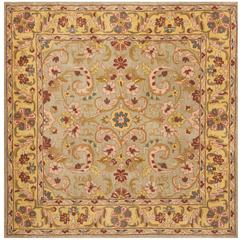 HERITAGE, GREY / GOLD, 6' X 6' Square, Area Rug