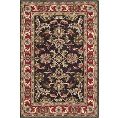 HERITAGE, CHOCOLATE / RED, 4' X 6', Area Rug
