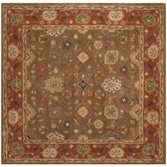 HERITAGE, MOSS / RUST, 6' X 6' Square, Area Rug