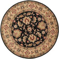 HERITAGE, BLACK / BEIGE, 6' X 6' Round, Area Rug
