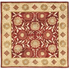 HERITAGE, RED / BEIGE, 6' X 6' Square, Area Rug
