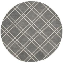 HIMALAYA, DARK GREY / IVORY, 6' X 6' Round, Area Rug, HIM901F-6R