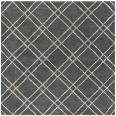 HIMALAYA, DARK GREY / IVORY, 6' X 6' Square, Area Rug, HIM901F-6SQ