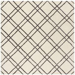 HIMALAYA, IVORY / DARK GREY, 6' X 6' Square, Area Rug