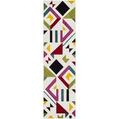 HOLLYWOOD, IVORY / ROSE, 2'-3" X 10', Area Rug