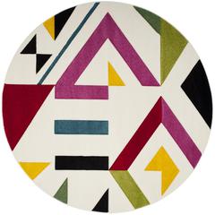 HOLLYWOOD, IVORY / ROSE, 6'-7" X 6'-7" Round, Area Rug, HLW700A-7R