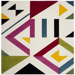 HOLLYWOOD, IVORY / ROSE, 6'-7" X 6'-7" Square, Area Rug, HLW700A-7SQ